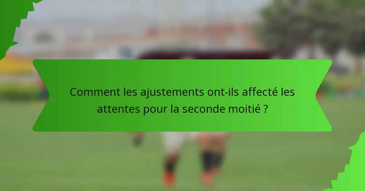 Comment les ajustements ont-ils affecté les attentes pour la seconde moitié ?